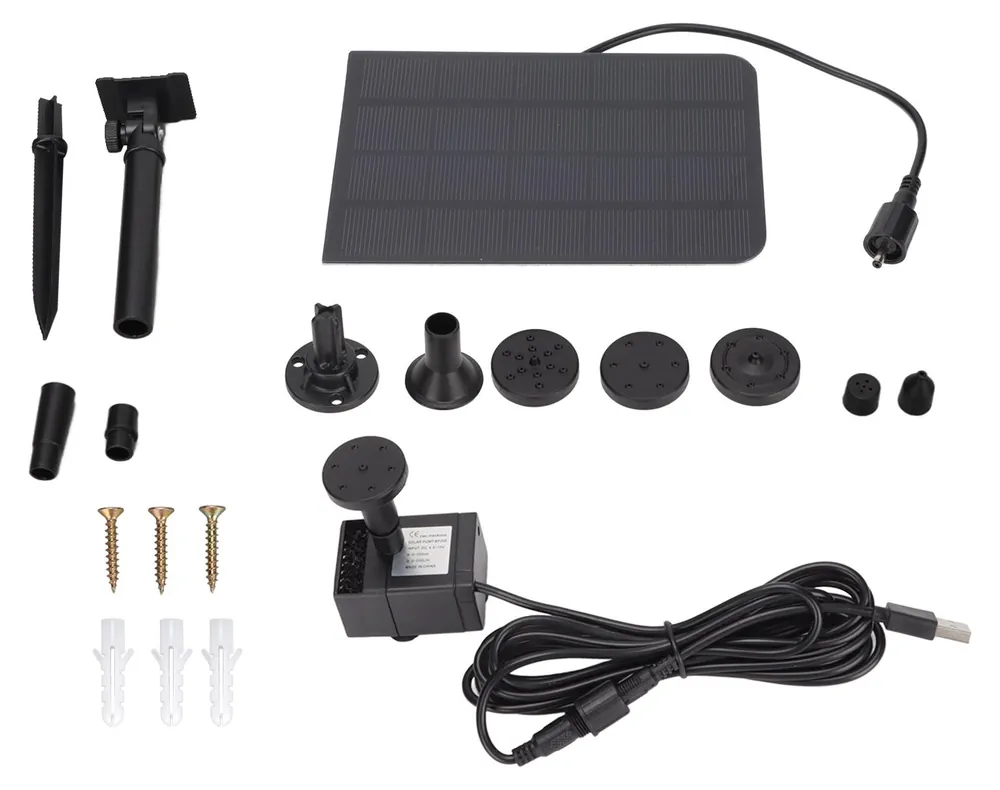 Ausverkauf Solar-Brunnen-Teichpumpe, 200 l/h Wasser, USB-betrieben, Landschaftsgarten