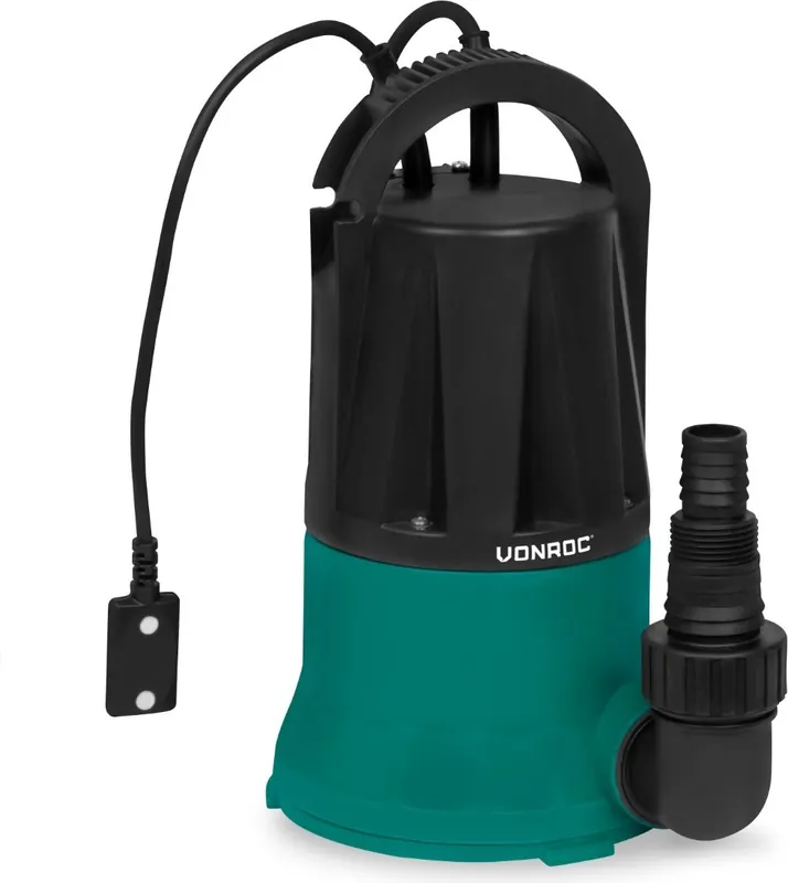 Neu Im Sortiment Vonroc Tauchpumpe Reinwasserpumpe - Wasserpumpe für Keller - Flachsaugend