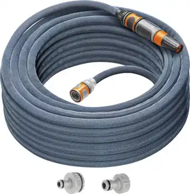 Geprüft Gardena Liano, 25 m, Über Boden, Schwarz, Grau, Polyvinylchlorid (PVC), Textil, 35 bar, 1,3 cm