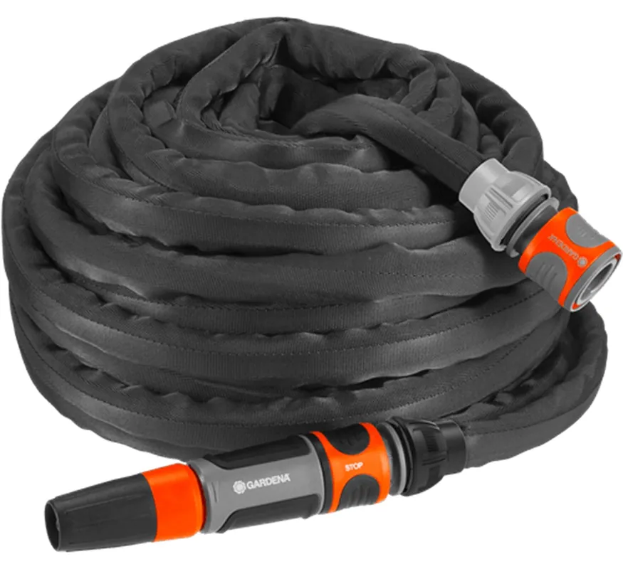 Gardena Liano, 15 m, Schwarz, Orange, Stoff, 35 bar, 1,3 cm Solange Der Vorrat Reicht