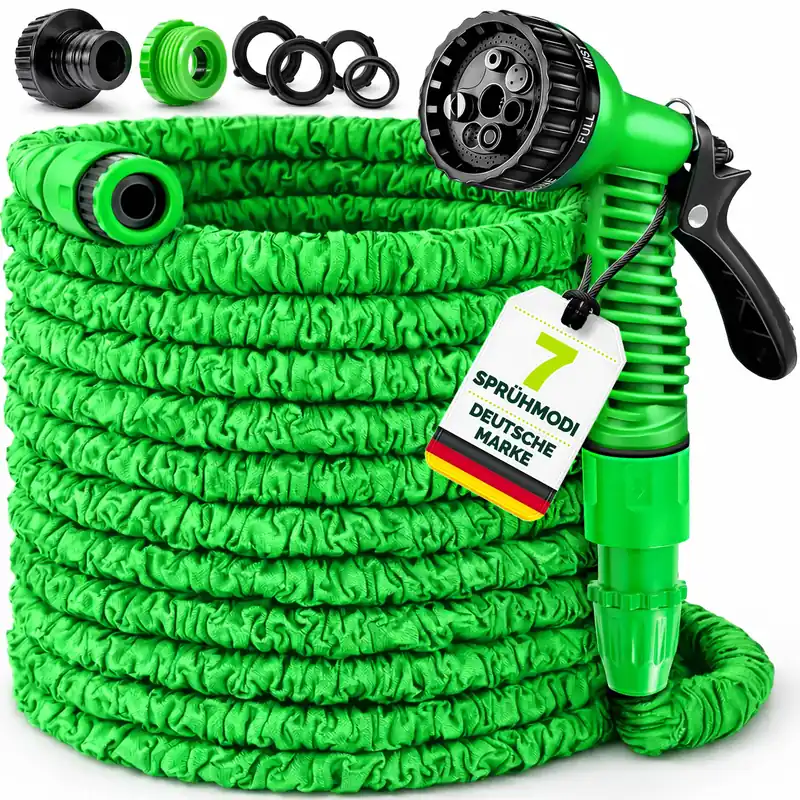 Ausverkauf TRESKO® Flexibler Gartenschlauch Wasserschlauch flexibel dehnbarer Flexischlauch 7,5m