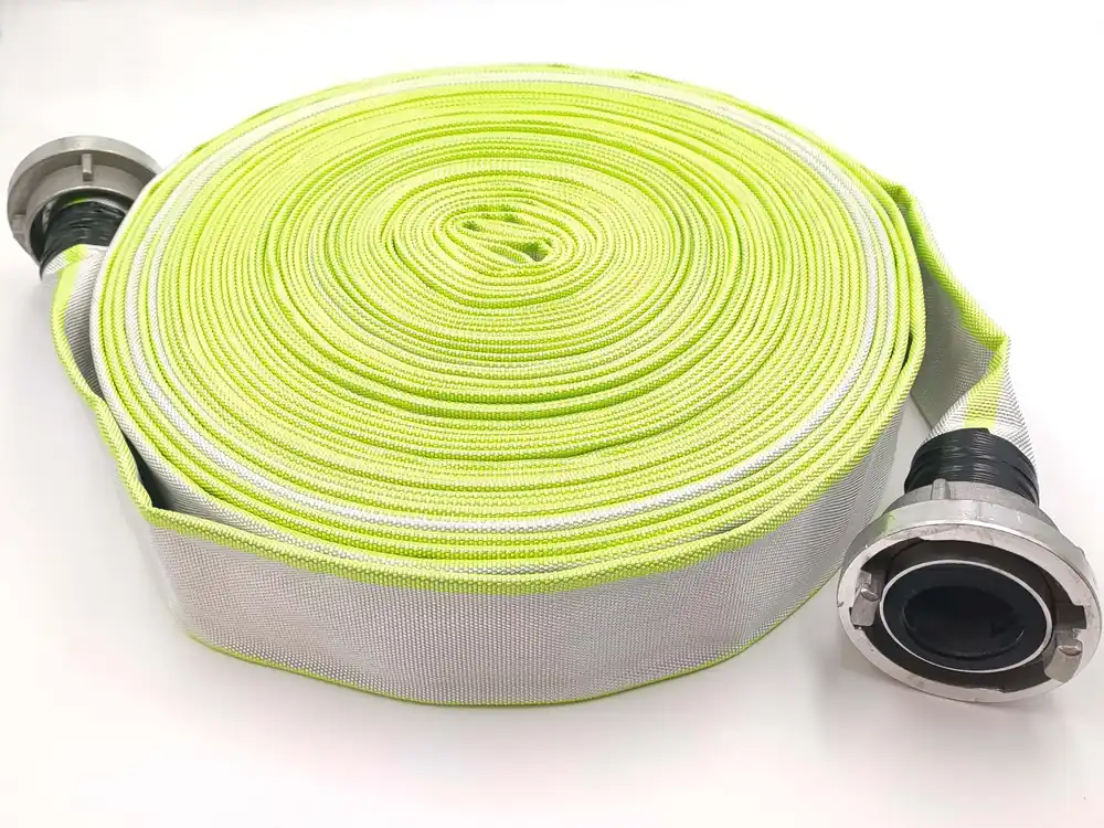 Neue Ware 2 Zoll C-52 - 50 Meter Industrieschlauch Feuerwehrschlauch Bauschlauch Flachschlauch Schlauch mit Storz-Kupplung