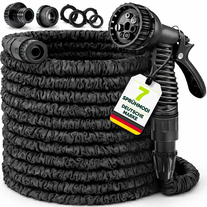 TRESKO® Flexibler Gartenschlauch Wasserschlauch flexibel dehnbarer Flexischlauch 60m Kracherpreis