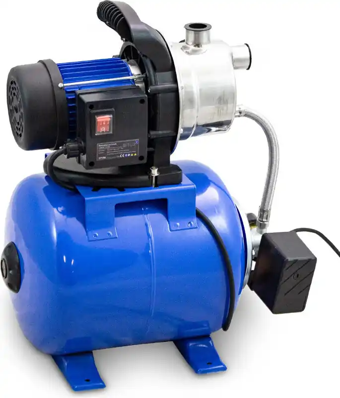 Bituxx® Hauswasserwerk Wasserpumpe Gartenpumpe Bewässerungspumpe Stahl Kessel 1200W 3800L/H Stahl MS-17195 Schnäppchen