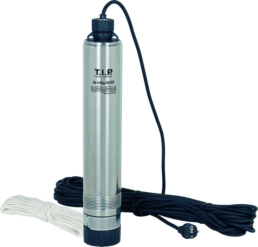 Begrenztes Angebot T.I.P. Tiefbrunnenpumpe AJ 4 Plus 55/50, Fördermenge max. 3.300 l/h, Leistung 800W, Förderhöhe max. 50 m