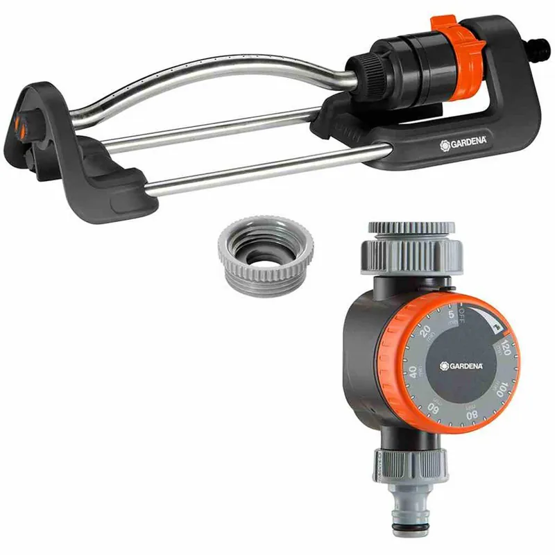 Viereckregner Aqua S mit Bewässerungsuhr Gardena GARDENA Neu Im Sortiment