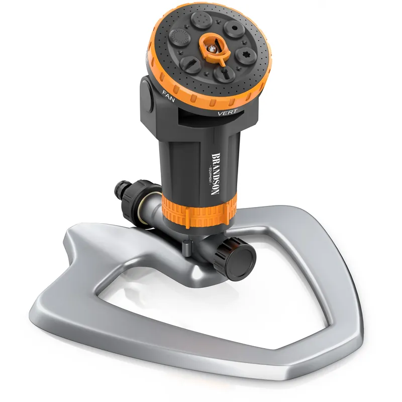 Garantierte Lieferung Brandson Flächenregner, Vielflächenregner, Sprühregner, Garten Sprinkler, 360° Rasensprenger, 6 Sprühmuster, 5 bar, für Flächen bis 200 m², einstellbare Sprühhöhe, Schnellanschlussadapter