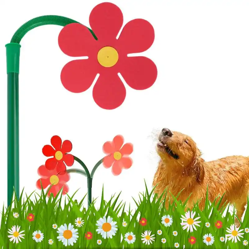 Heißes Angebot 360° Rotierender Rasensprenger Sonnenblume Garten Sprinkler Doppelspieß stabil Outdoor Bewässerung für Rasen Blumenbeet