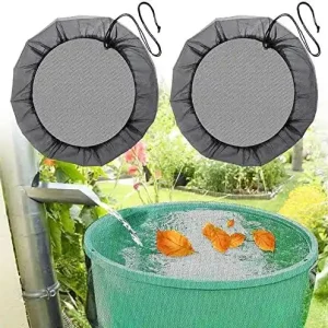 2 Stück Netz für Regentonne, Ø 80 cm, Abdeckung für Regentonne mit Kordel, verstellbares Schutznetz, Schutz gegen Blätter, Mücken Ausverkauf