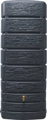 Finale Aktion Wandtank 4rain Slim Stone Decor inkl. Auslaufhahn 500 l graphite grey
