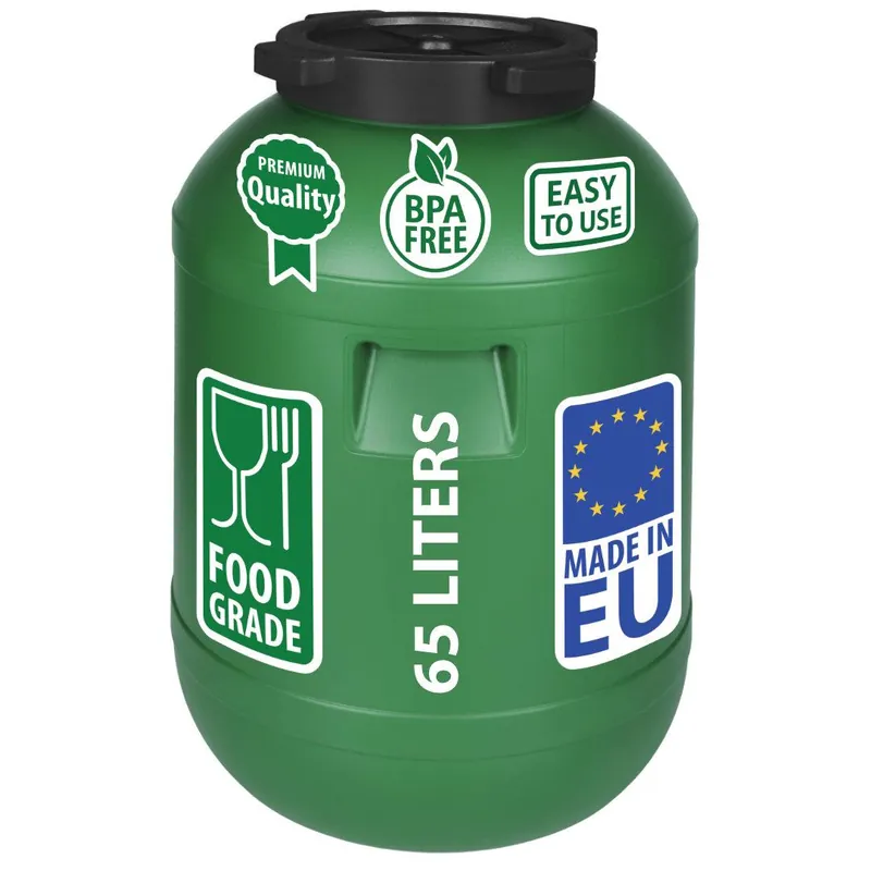 Weithalsfass Futtertonne Fasssilage Regen Fass Gepäcktonne 65 Liter mit Deckel grün Sonderaktion