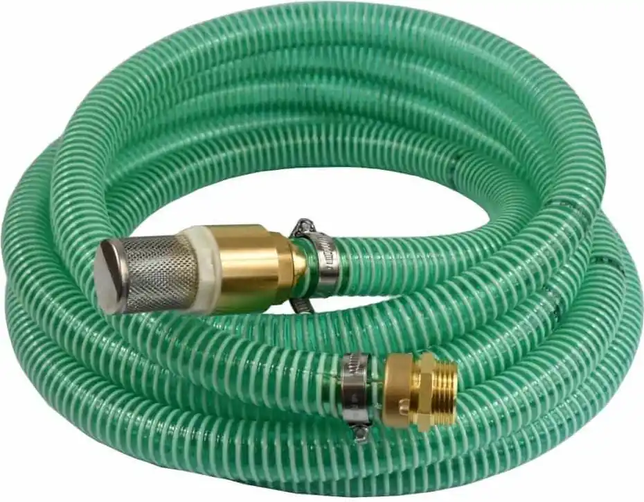 Mega-Angebot 1"/25mm Saug- + Druckschlauch mit Saugkorb, Rückschlagventil + 1" AG Doppelnippel 2m