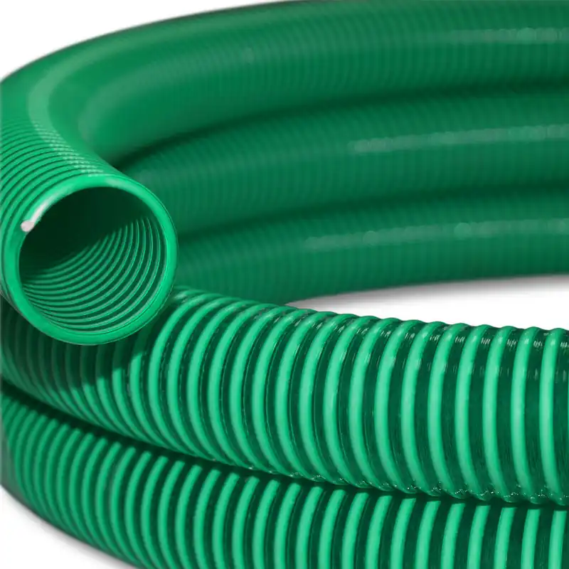 Wiltec Saugschlauch Druckschlauch 50m, flexibel, 20mm (3/4") grün - Europe, zum Anschluss an Teichpumpen und Hauswasserwerke Neu