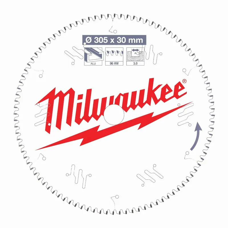 Milwaukee Milwaukee Sägeblatt Alu für Kapp- und Gehrungssägen (305/30 mm Z96 Flachtrapezzahn negativ) Rabatt