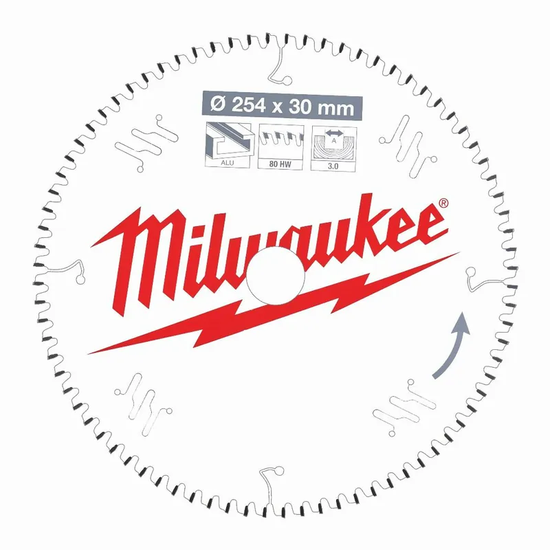 Preiswert Milwaukee Milwaukee Sägeblatt Alu für Akku-Kapp- und Gehrungssägen (254/30 mm Z80 Flachtrapezzahn negativ)