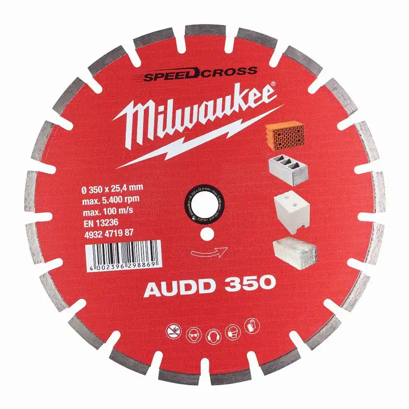 Saisonangebot Milwaukee Milwaukee Speedcross Diamanttrennscheibe AUDD 350 mm (für abrasive Materialien)