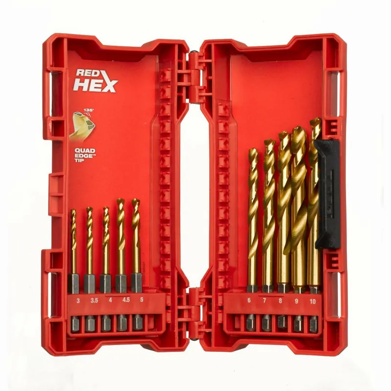 Knallerangebot Milwaukee Milwaukee SHOCKWAVE Metallbohrer HSS-G RED HEX Titan 1/4 " (10-teiliges Set)