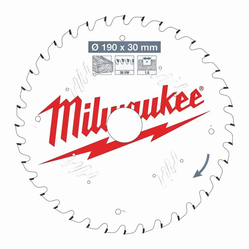 Bestpreis Milwaukee Milwaukee Kreissägeblatt Holz für Handkreissägen (190/30 mm Z36 Wechselzahn)