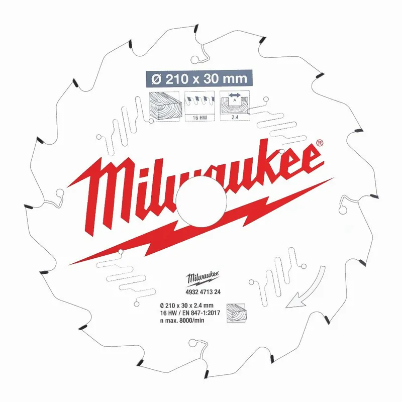 Milwaukee Milwaukee Kreissägeblatt Holz für Tischkreissägen (210/30 mm Z16 Wechselzahn) Aktuell