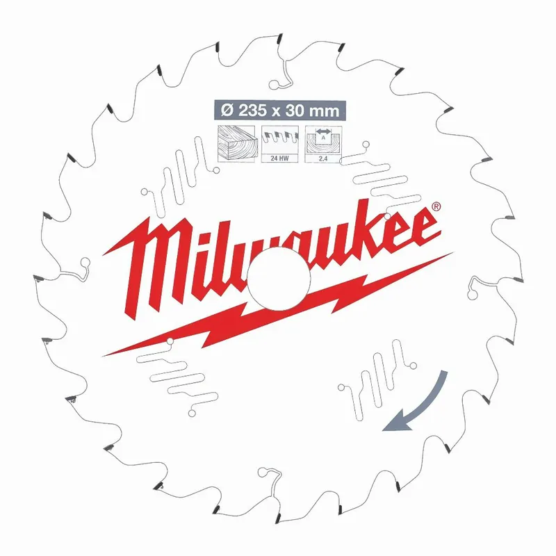 Milwaukee Milwaukee Kreissägeblatt Holz für Handkreissägen (235/30 mm Z24 Wechselzahn) Preis Gesenkt