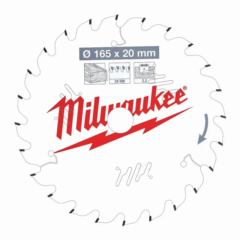 Milwaukee Milwaukee Kreissägeblatt Holz für Handkreissägen (165/20 mm Z24 Wechselzahn) Sonderaktion