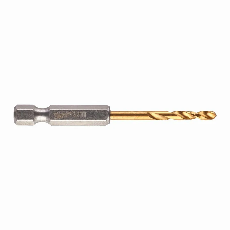 Neue Kollektion Milwaukee Milwaukee SHOCKWAVE Metallbohrer HSS-G RED HEX Titan 1/4 " (3,2 x 66,5 mm)