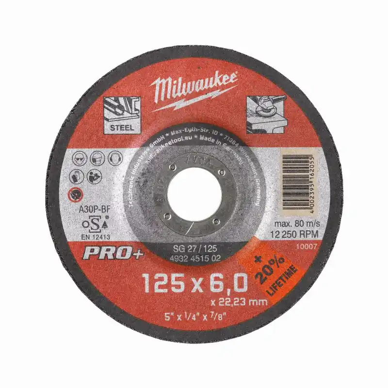 Milwaukee Milwaukee Schruppscheibe PRO+ 125 mm (SG27 6 mm gekröpft) Saisonangebot