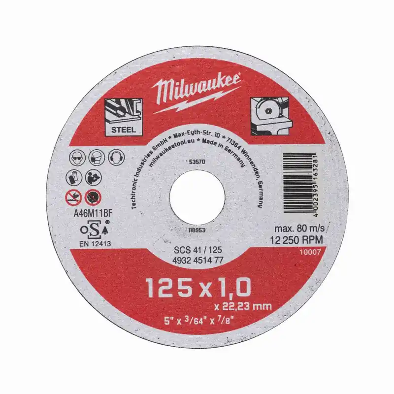 Milwaukee Milwaukee Metalltrennscheibe Contractor 125 mm (SCS41 1 mm Contractor) Letzte Chance