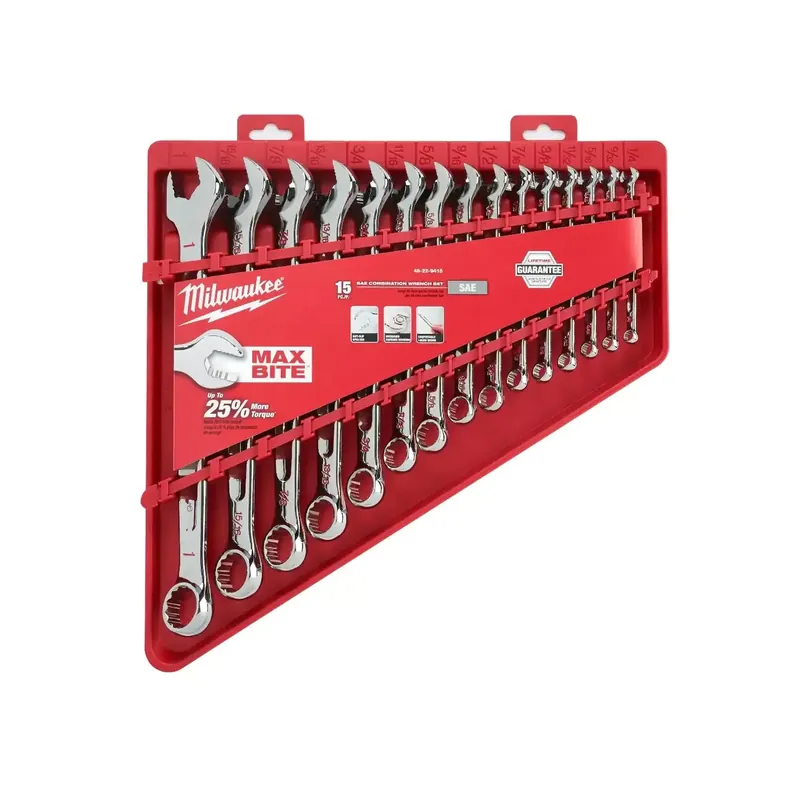 Milwaukee MAX BITE Ratschen-Ringmaulschlüsselsatz (15-teilig imperial) Mega-Angebot