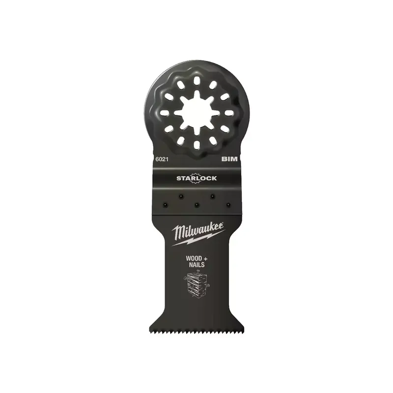 Zertifiziert Milwaukee Multitool Starlock Bi-Metall Tauchsägeblatt für Schnitte in Holz mit Nägeln (35 x 42 mm)
