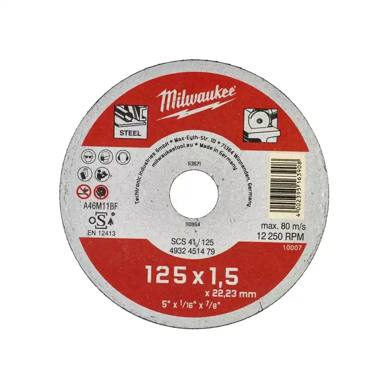 Solange Der Vorrat Reicht Milwaukee Metalltrennscheibe Contractor 125 mm (SCS41 1,5 mm Contractor)