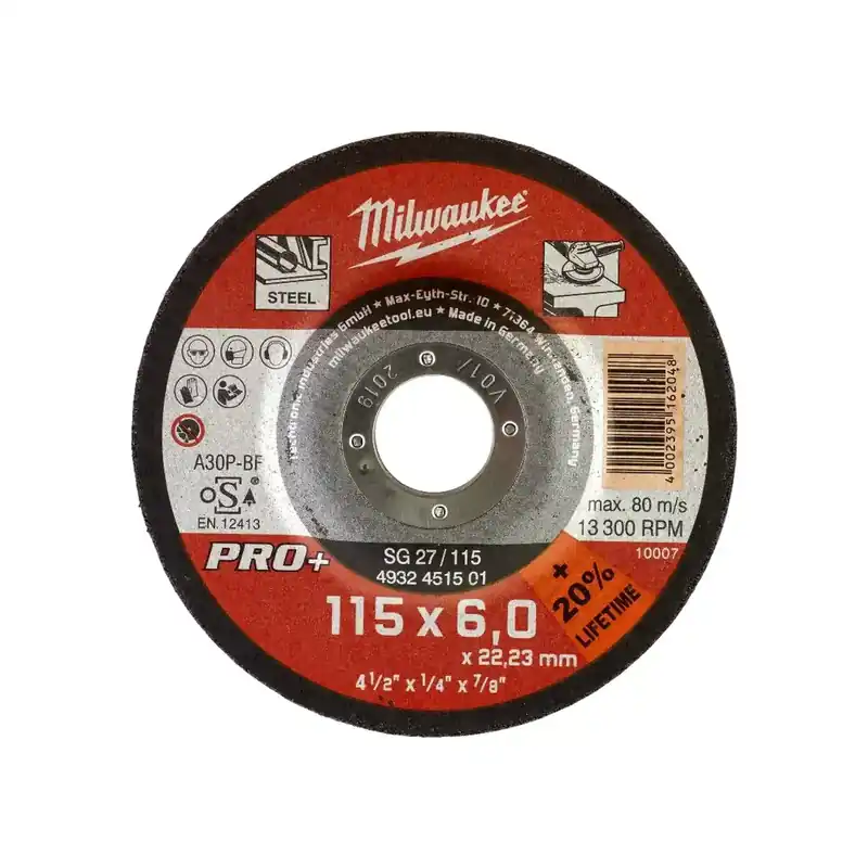 Sofort Bestellen Milwaukee Schruppscheibe PRO+ 115 mm (SG27 6 mm gekröpft)