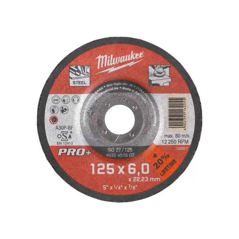 Milwaukee Schruppscheibe PRO+ 125 mm (SG27 6 mm gekröpft) Letzte Chance