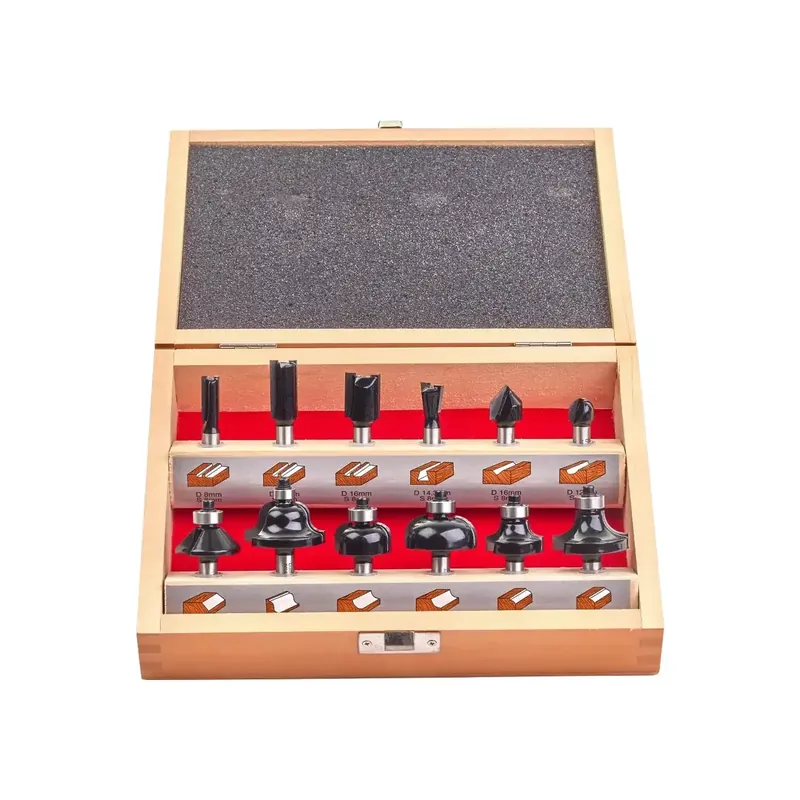 Milwaukee HM-Fräsersatz für Oberfräsen (8 mm Schaft 12-teilig) Sonderangebot
