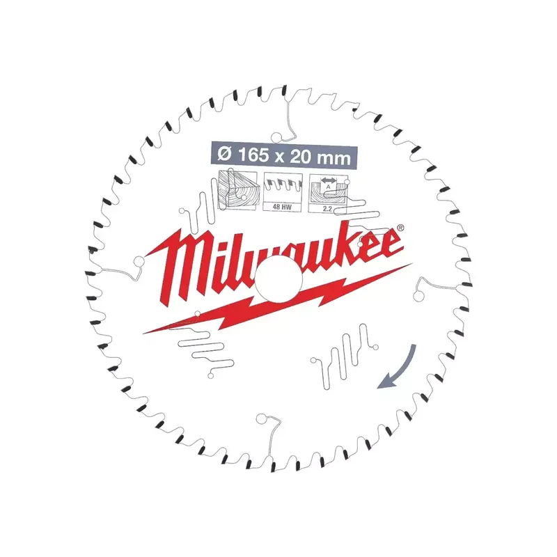 Milwaukee Kreissägeblatt Holz für Handkreissägen (165/20 mm Z48 Wechselzahn) Direktkauf