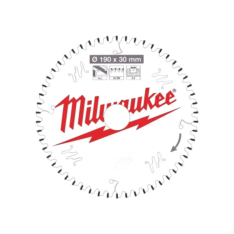 Milwaukee Kreissägeblatt Holz/Alu für Handkreissägen (190/30 mm Z54 Flachtrapezzahn negativ) Neu Im Sortiment