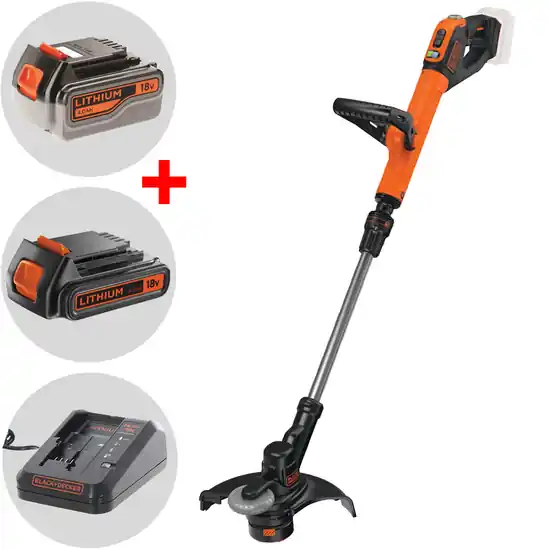Black & Decker STC1840EPC-QW - Rasentrimmer - Motorsense mit Lithium-Batterie 18V 4Ah + Gratis 18-V-Akku 2 Ah Heißes Angebot