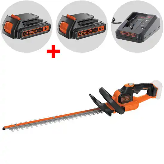 Akku Heckenschere Black & Decker GTC18502PC-QW 18V Akku 2Ah + Gratis 18-V-Akku 2 Ah - Schwert 50 cm Nur Für Kurze Zeit