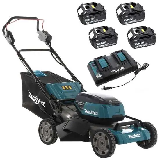 Akku Rasenmäher 2X18V-53cm MAKITA DLM530PT4 mit 4 Akkus im Lieferumfang Zertifiziert