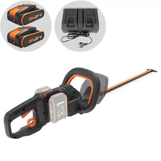 Sofort Bestellen Akku-Heckenschere Worx Nitro WG286E - 2x 20V 2Ah - 60 cm Schwert aus Stahl
