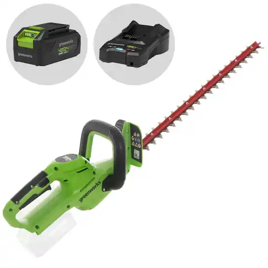 Greenworks G24HT56 – 24V/4Ah Lithium-Ionen Akku-Heckenschere – 56 cm Messer Wochenendangebot