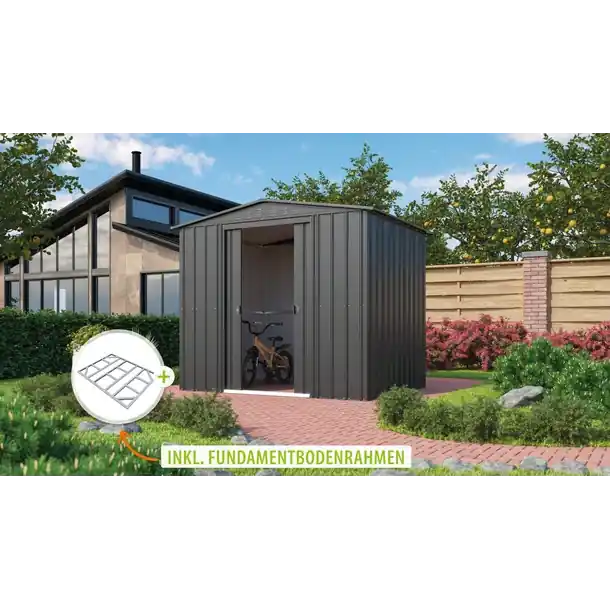 Zertifiziert Globel Metallgerätehaus Gartenmanager Dream 86, anthrazit - Set