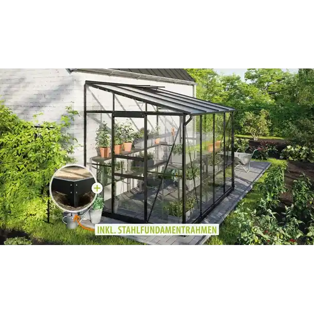 Vitavia Gewächshaus Ida 5200 ESG/HKP, schwarz - Set Bestpreis