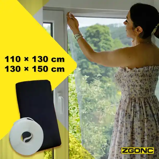 Knallerangebot ZGONC Insektenschutzfenster mit Klettband 130 x 150 cm anthrazit