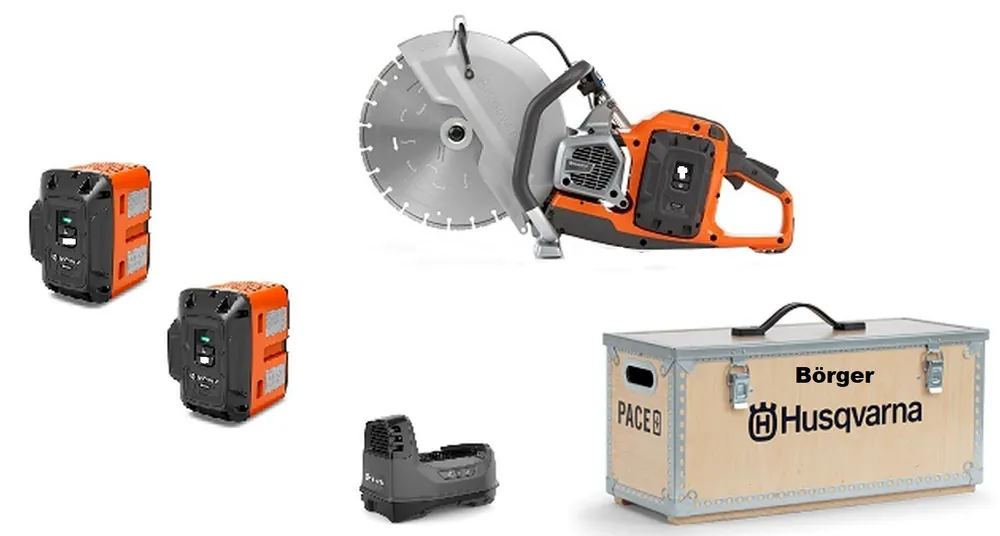 Preiswert Husqvarna K 1 PACE Akku-Trennschleifer inkl. 2x Akku Ladegerät Holzbox
