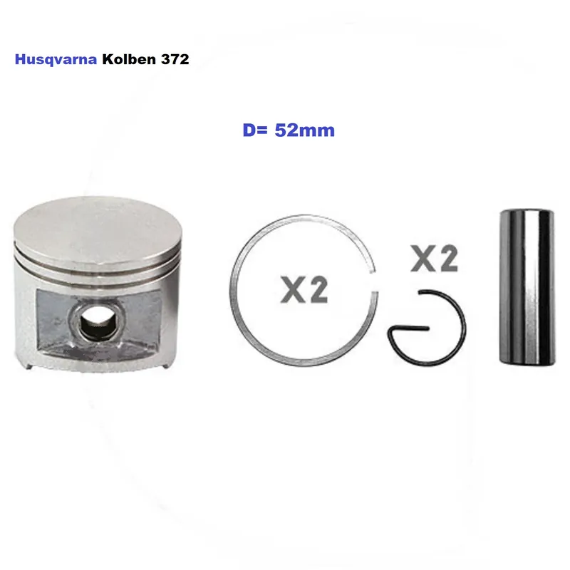 Neu Im Sortiment Kolben mit Ring D=52mm für Husqvarna 372 Motorsäge