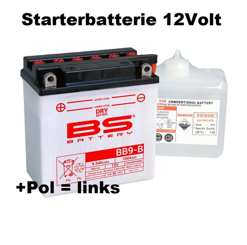 Direkt Vom Hersteller BATTERIE 12V / 9.5Ah / 115A Startleistung - YB9-BYU